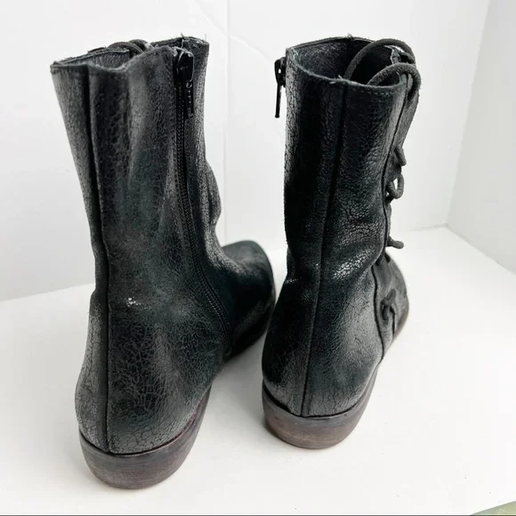 Free People side tie black boots